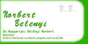 norbert belenyi business card