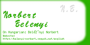 norbert belenyi business card